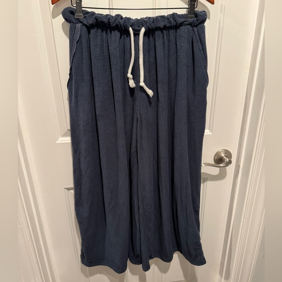 Intimately By Free People Navy Blue Waffle Knit Lounge Pajama Pants Size S - Picture 9 of 13